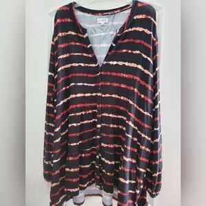 Black striped Wonderly top 4X